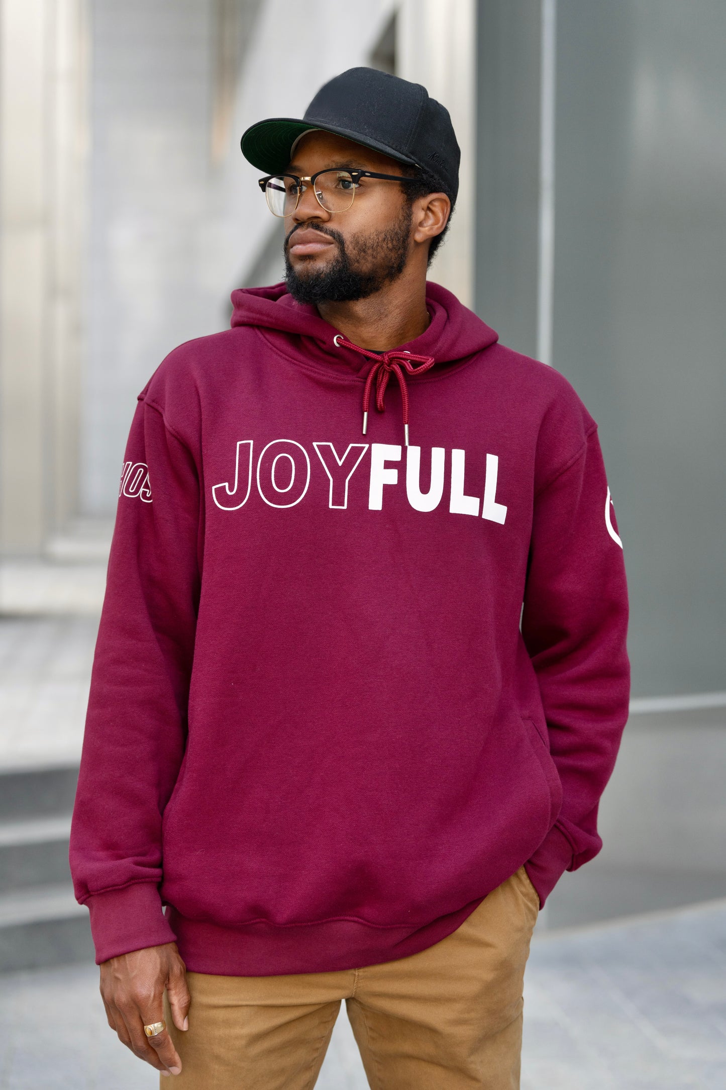 Maroon JoyFull Unisex fashion hoodie (Clearance Rack Item)